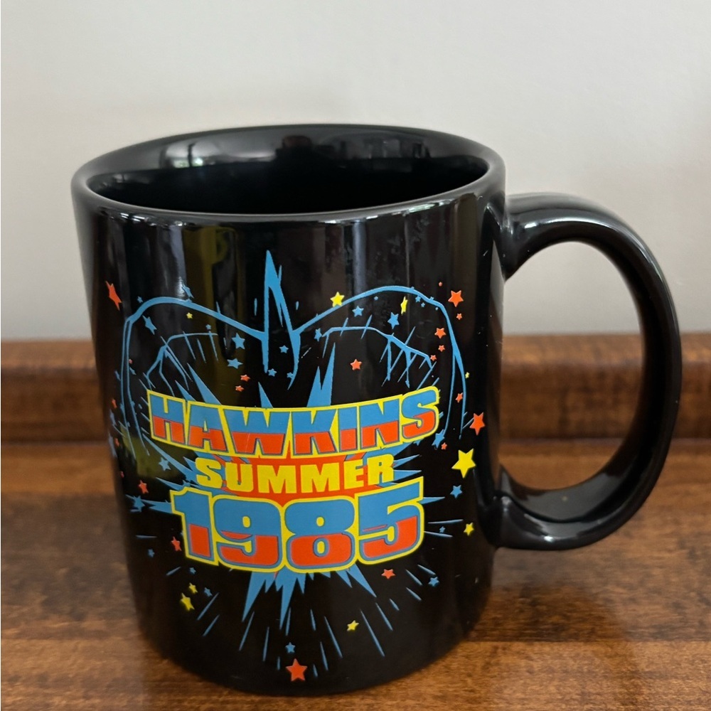 Stranger Things coffee mug cup Hawkins Summer 1985 Black